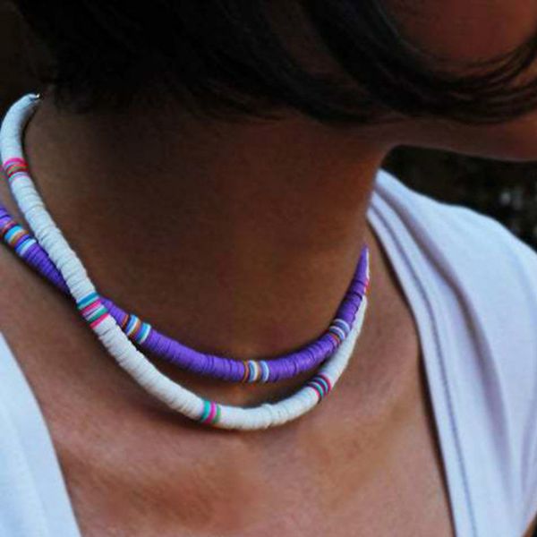 chokers colorful african vinyl disc beads necklaces for women girls handmade 2021 summer beach fashion collar necklace holidays, Golden;silver
chokers colorful african vinyl disc beads necklaces for women girls handmade 2021 summer beach fashion collar necklace holidays, Golden;silver
