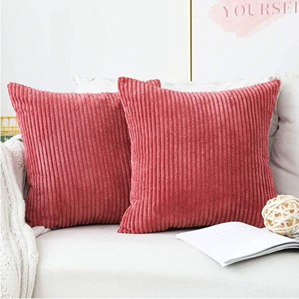 brilliant decorative pillow covers supersoft striped velvet throw toss pillowcase cushion cover for chair, dry rose pink (45x45 cm)4pcs
brilliant decorative pillow covers supersoft striped velvet throw toss pillowcase cushion cover for chair, dry rose pink (45x45 cm)4pcs