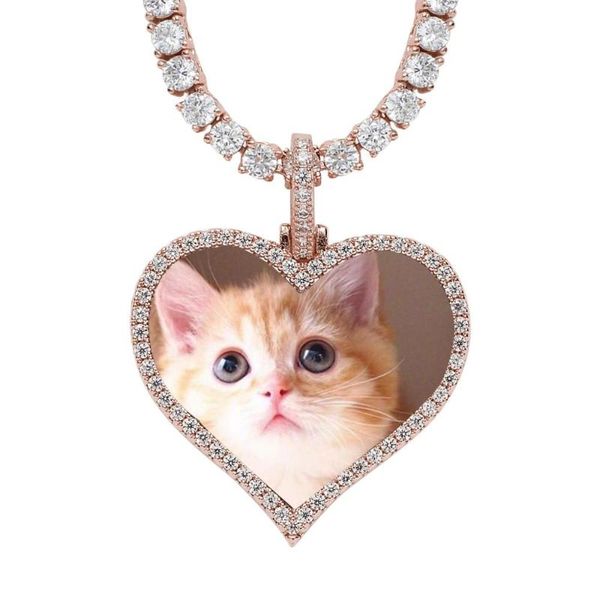 mathalla diy picture memory medallions heart shaped frame pendant iced out zircon couple love necklace hiphop custom p joyas, Silver
mathalla diy picture memory medallions heart shaped frame pendant iced out zircon couple love necklace hiphop custom p joyas, Silver