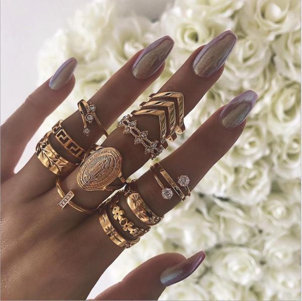 13 pcs/set women fashion virgin mary geometric flowers leaf gold finger rings boho charm jewelry accessories mother's day gifts, Golden;silver
13 pcs/set women fashion virgin mary geometric flowers leaf gold finger rings boho charm jewelry accessories mother's day gifts, Golden;silver