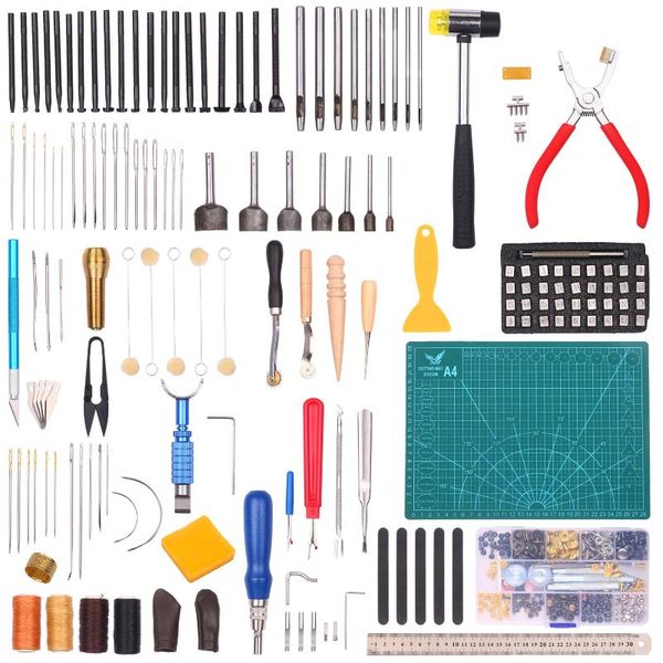 273pc leather working tools with a storage case basic leathercraft accessories sewing stitching kit fasteners leather punch tool
273pc leather working tools with a storage case basic leathercraft accessories sewing stitching kit fasteners leather punch tool
