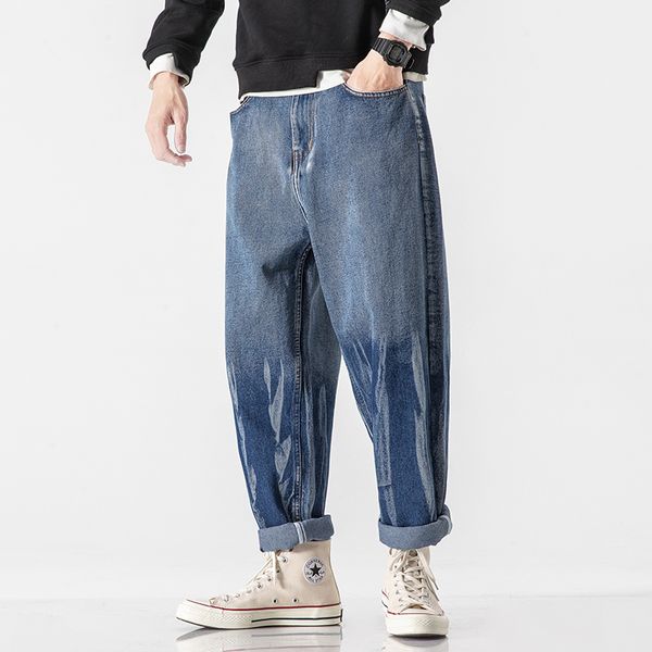 men's jeans isurvivor 2021 four seasons trend art flower wash gradient color loose straight denim casual pants, Blue
men's jeans isurvivor 2021 four seasons trend art flower wash gradient color loose straight denim casual pants, Blue