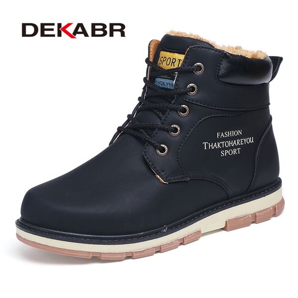 dekabr brand winter snow boots pu leather warm boots waterproof casual working shoes fashion men, Black
dekabr brand winter snow boots pu leather warm boots waterproof casual working shoes fashion men, Black