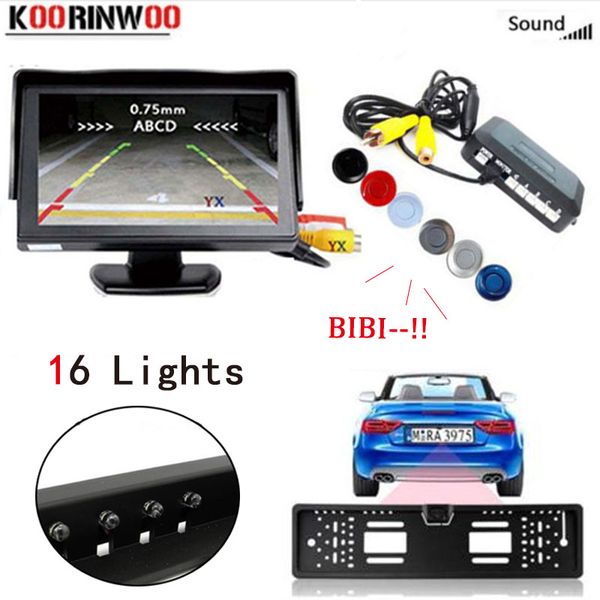 koorinwoo visual 16 lights europea car license plate frame parking sensor with car monitor rear view camera car-detector black
koorinwoo visual 16 lights europea car license plate frame parking sensor with car monitor rear view camera car-detector black