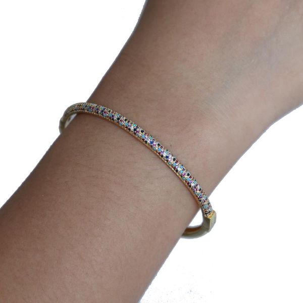 bangle mix multi color rainbow cubic zirconia lucky girl women fashion micro pave cz band classic trendy jewels, Black
bangle mix multi color rainbow cubic zirconia lucky girl women fashion micro pave cz band classic trendy jewels, Black