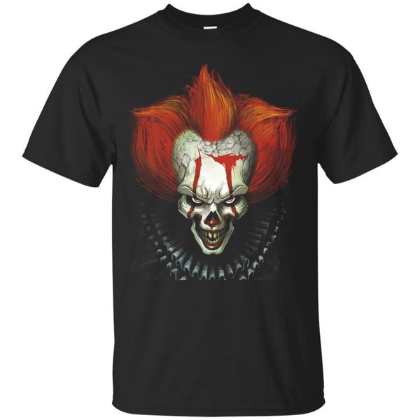 it pennywise black, navy t-shirt halloween horror scary movie shirt short sleeve cool casual pride t shirt men fashion