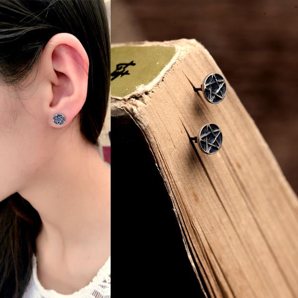 s925 sterling silver satan inverted pentagram stud earrings downward-pointing pentagram pentacle lucifer satanic01, Golden;silver
s925 sterling silver satan inverted pentagram stud earrings downward-pointing pentagram pentacle lucifer satanic01, Golden;silver