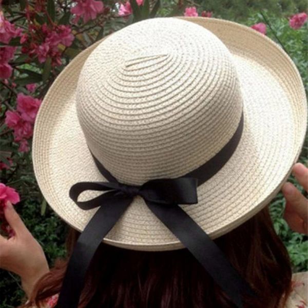 stylish women summer sun hat straw bow tie beach hat fashion vintage cap uv protection lady girls caps, Blue;gray 
stylish women summer sun hat straw bow tie beach hat fashion vintage cap uv protection lady girls caps, Blue;gray