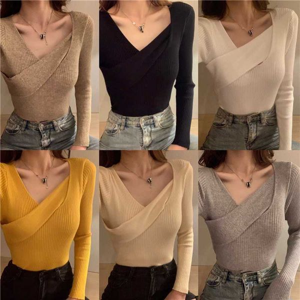 multi-color women's full-sleeved v-neck sweater 2020 new knitted stretch pullover fall/winter casual pullover ladies, White;black
multi-color women's full-sleeved v-neck sweater 2020 new knitted stretch pullover fall/winter casual pullover ladies, White;black