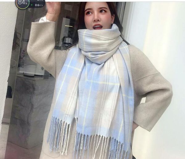 cross border wholesale plaid scarf women autumn and winter shawl new korean version versatile boy students cute girl bib, Blue;gray
cross border wholesale plaid scarf women autumn and winter shawl new korean version versatile boy students cute girl bib, Blue;gray