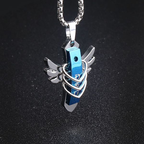 korean men's titanium steel cross necklace flame feather cross pendant punk accessories pendant, Silver
korean men's titanium steel cross necklace flame feather cross pendant punk accessories pendant, Silver