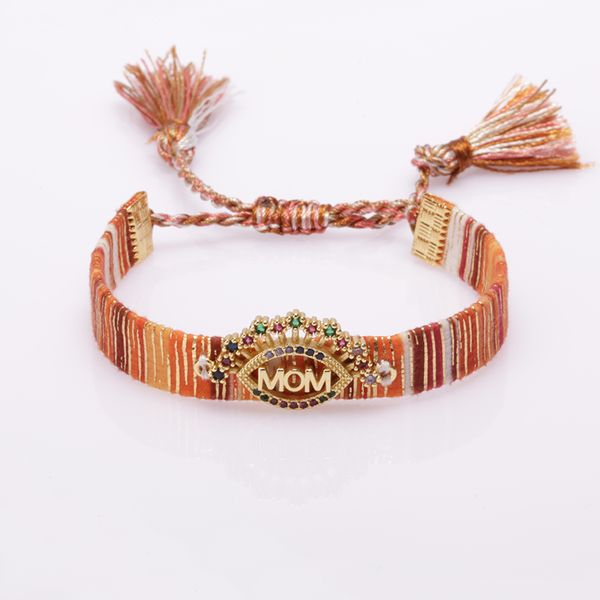 charm bracelets rainbow cz paved eye eyelash mom letter tag on orange tune soft cotton silk wristband adjustable gold bracelet for woman, Golden;silver
charm bracelets rainbow cz paved eye eyelash mom letter tag on orange tune soft cotton silk wristband adjustable gold bracelet for woman, Golden;silver