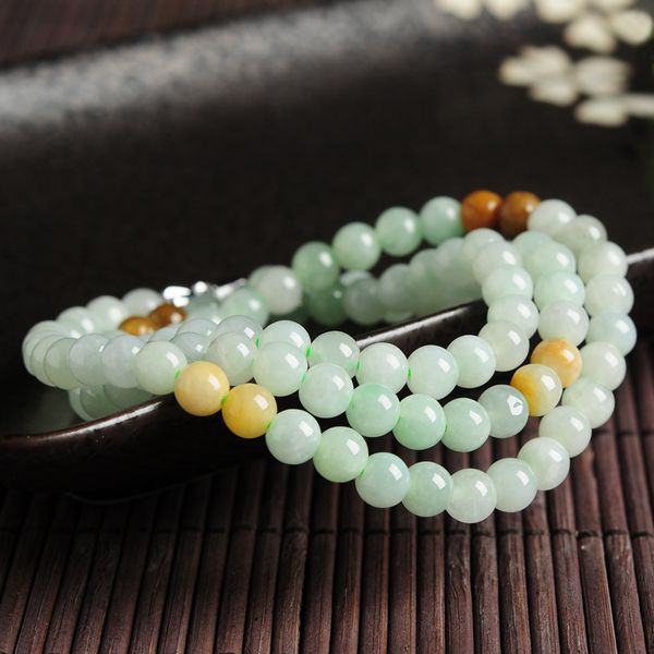 natural a goods pale green huang 5-6mm jade bead emerald necklace authentic burmese jade women round bead necklace, Silver 
natural a goods pale green huang 5-6mm jade bead emerald necklace authentic burmese jade women round bead necklace, Silver