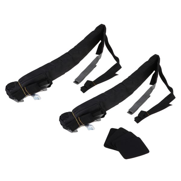2 Pieces Soft Roof Rack Pads With Buckle Straps For Car Surfboard Kayak