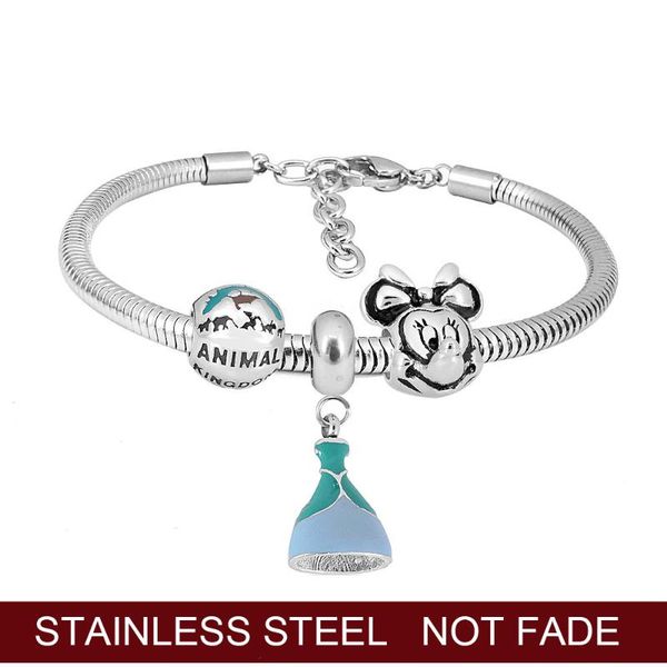 new original stainless steel bead fairy tale princess dress charm bracelet necklace diy women jewelry gift, Golden;silver
new original stainless steel bead fairy tale princess dress charm bracelet necklace diy women jewelry gift, Golden;silver
