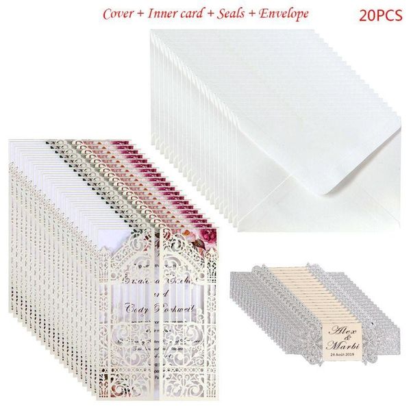 20 pcs european style wedding invitation cards personalized hollow out cover pocket with seal envelope engagement supply
20 pcs european style wedding invitation cards personalized hollow out cover pocket with seal envelope engagement supply