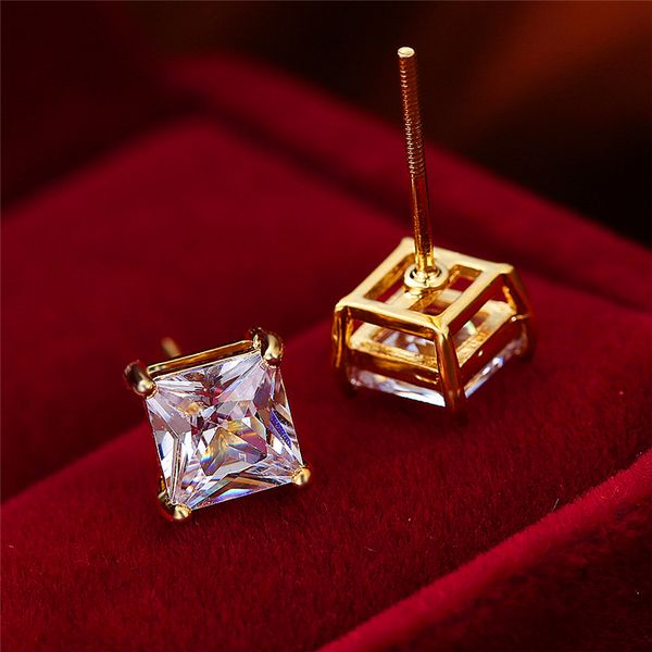 stud cute female square crystal stone earrings yellow gold for women minimalist korean small wedding, Golden;silver
stud cute female square crystal stone earrings yellow gold for women minimalist korean small wedding, Golden;silver