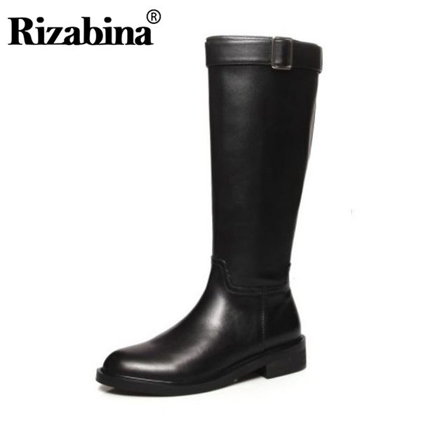 rizabina new winter motorcycle boots genuine leather knee high boots for women solid color round toe women footwear size 33-44, Black
rizabina new winter motorcycle boots genuine leather knee high boots for women solid color round toe women footwear size 33-44, Black
