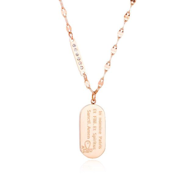 rose gold bible woman's necklace rectangle pendant stainless steel cz chain link necklaces for woman anniversary gift, Silver
rose gold bible woman's necklace rectangle pendant stainless steel cz chain link necklaces for woman anniversary gift, Silver