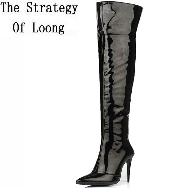 boots winter patent leather women dance lady pointed toe high heels over the knee spring autumn thigh plus size, Black
boots winter patent leather women dance lady pointed toe high heels over the knee spring autumn thigh plus size, Black