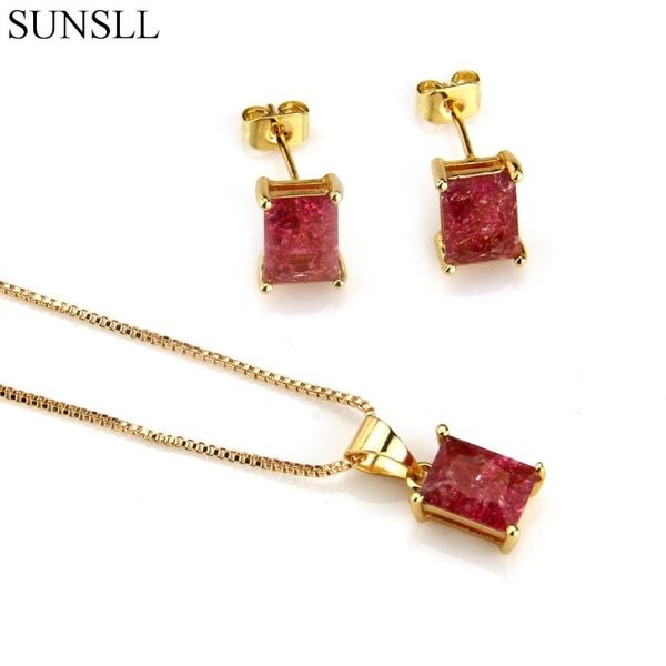 sunsll golden color copper multicolor crack cubic zirconia stud earrings and pendant necklaces women's fashion jewelry sets, Silver
sunsll golden color copper multicolor crack cubic zirconia stud earrings and pendant necklaces women's fashion jewelry sets, Silver