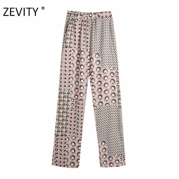 zevity women vintage geometric print wide leg pants female elastic waist casual trousers office wear retro pantalones mujer p900, Black;white 
zevity women vintage geometric print wide leg pants female elastic waist casual trousers office wear retro pantalones mujer p900, Black;white