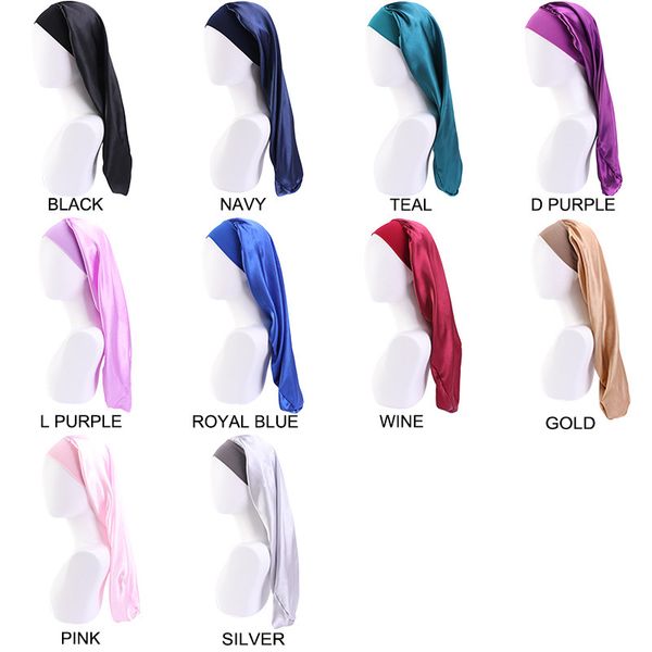 extra long satin bonnet sleep cap for women girl fashion solid color silky hair loose caps, Blue;gray
extra long satin bonnet sleep cap for women girl fashion solid color silky hair loose caps, Blue;gray