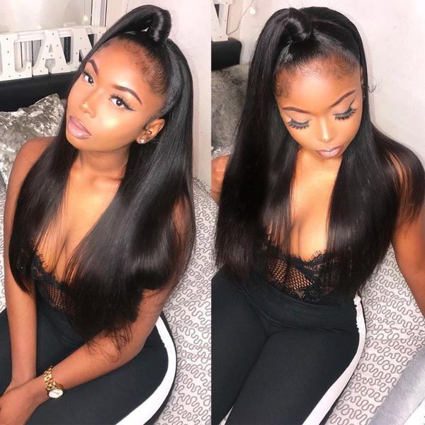 lace wigs 360 frontal silky straight brazilian hair wig 13x4 front human natural hairline fashow remy, Black;brown
lace wigs 360 frontal silky straight brazilian hair wig 13x4 front human natural hairline fashow remy, Black;brown