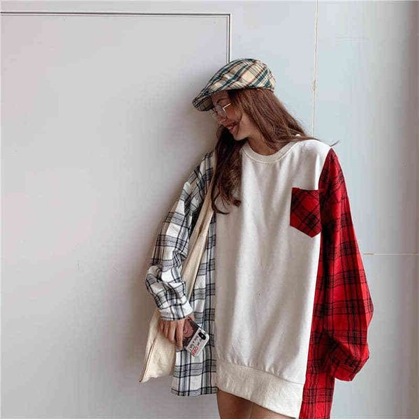 nicemix пуловер женская толстовка новый корейский поп одежда streetwear пуловер толстовка женщины vintage контраст цвета плед вверх, Black
nicemix пуловер женская толстовка новый корейский поп одежда streetwear пуловер толстовка женщины vintage контраст цвета плед вверх, Black