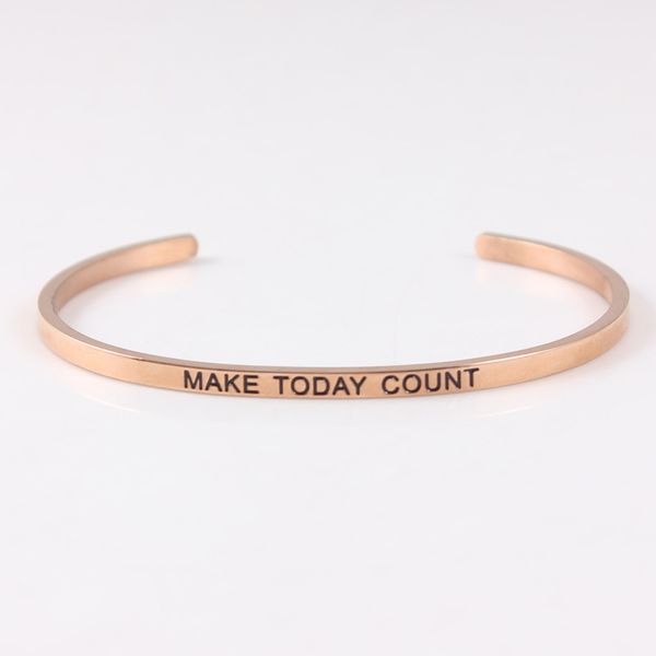 316l stainless steel bangle engraved make today count positive inspirational mantra bracelets for women, Black
316l stainless steel bangle engraved make today count positive inspirational mantra bracelets for women, Black
