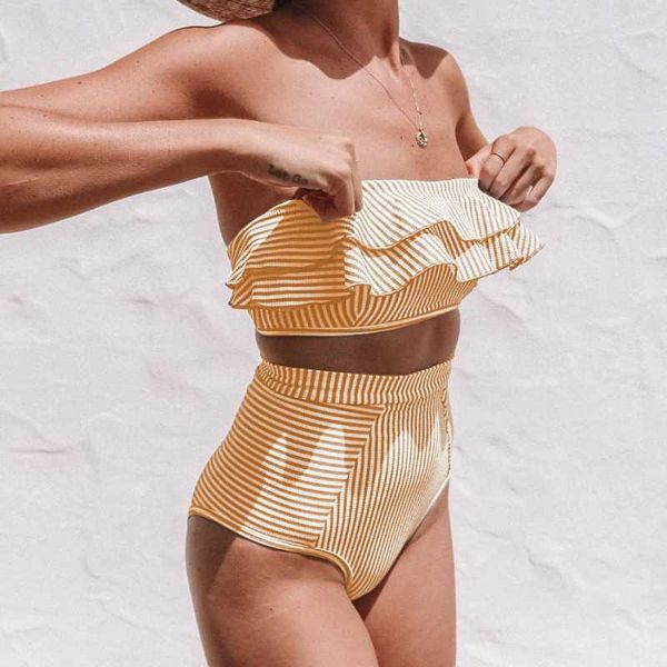 women's swimwear striped bikini 2021 women swimsuit push up biquini high waist bikinis set swimming suit ruffle bathing, White;black
women's swimwear striped bikini 2021 women swimsuit push up biquini high waist bikinis set swimming suit ruffle bathing, White;black