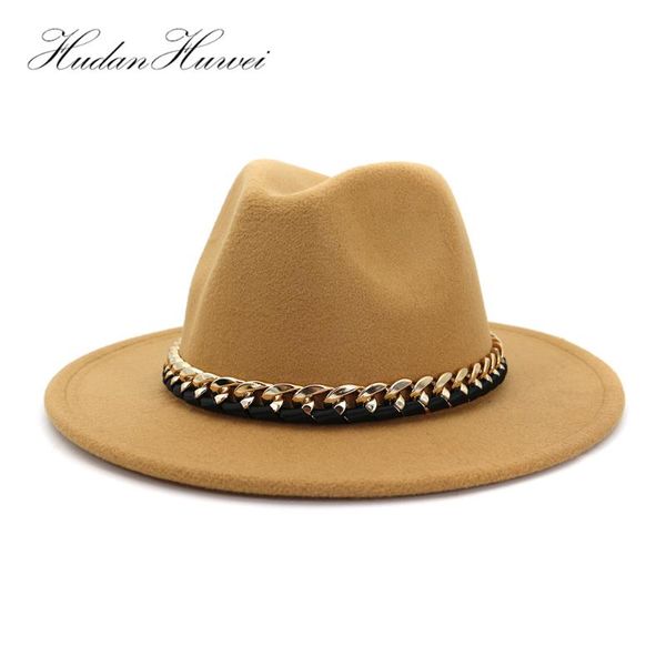 stingy brim hats 2021 trendy imitation wool felt fedora with metal chain vintage large jazz trilby hat women ladies party dresses, Blue;gray
stingy brim hats 2021 trendy imitation wool felt fedora with metal chain vintage large jazz trilby hat women ladies party dresses, Blue;gray