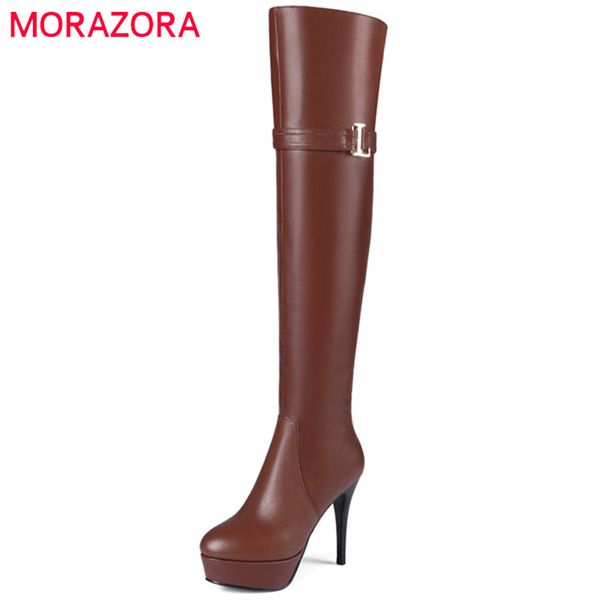 morazora genuine leather + microfiber thin heels shoes woman over the keek boots in autumn winter zipper platform fashion boots, Black
morazora genuine leather + microfiber thin heels shoes woman over the keek boots in autumn winter zipper platform fashion boots, Black