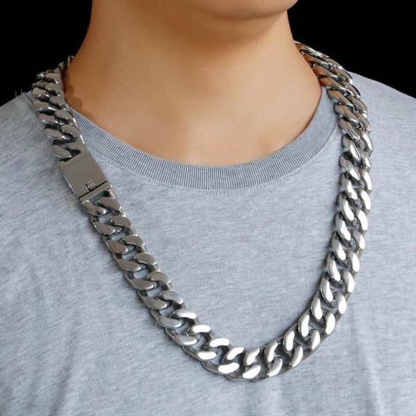 chains oversized cuban titanium steel golden necklace male hiphop hip hop chain, Silver
chains oversized cuban titanium steel golden necklace male hiphop hip hop chain, Silver