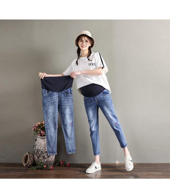 women's jeans 2021 spring summer pregnant women korean version belly lift straight nine-point pants loose and thin harem, Blue
women's jeans 2021 spring summer pregnant women korean version belly lift straight nine-point pants loose and thin harem, Blue