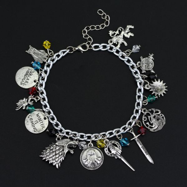 2020 game of throne charm a bracelet targaryen dragon crystal dangles bracelets lion punk style wristhand jewelry gift, Black
2020 game of throne charm a bracelet targaryen dragon crystal dangles bracelets lion punk style wristhand jewelry gift, Black