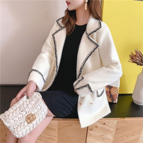 women's knits & tees youth clothing for women short coat autumn winter female caridgan sweaters korean imitated mink wool warm jackets, White
women's knits & tees youth clothing for women short coat autumn winter female caridgan sweaters korean imitated mink wool warm jackets, White