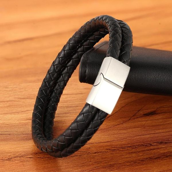 personality genuine leather bracelet double layer black bangle for female accessories jewelry for birthday gift, Golden;silver
personality genuine leather bracelet double layer black bangle for female accessories jewelry for birthday gift, Golden;silver