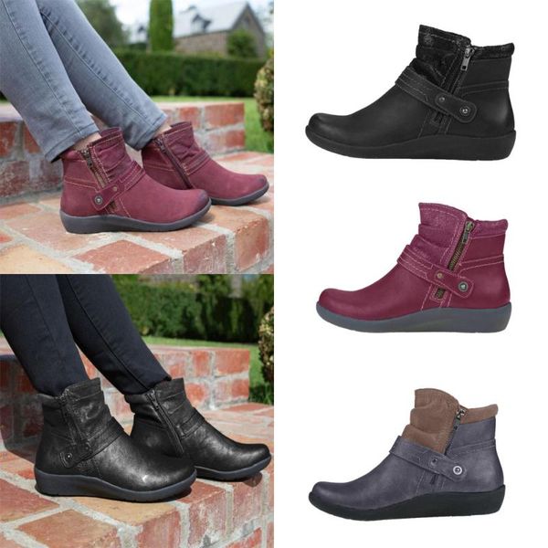 winter pu leather ankle boots women casual round toe boots shoes female solid colour zipper comfy flat footwear mujer botas d30, Black
winter pu leather ankle boots women casual round toe boots shoes female solid colour zipper comfy flat footwear mujer botas d30, Black