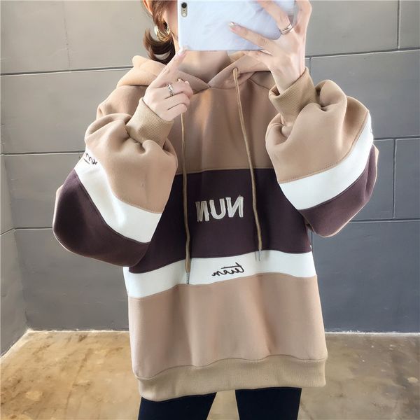 letters fleece hoodies women autumn winter sweatshirt plus size loose striped colour block girls planet sleeve hooded pullover, Black
letters fleece hoodies women autumn winter sweatshirt plus size loose striped colour block girls planet sleeve hooded pullover, Black