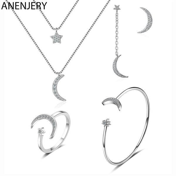 anenjery s925 stamp серебро цвет ювелирные наборы циркон moon star ожерелье + серьги + кольцо + браслет для женщин свадебные украшения mx200, Slivery;golden
anenjery s925 stamp серебро цвет ювелирные наборы циркон moon star ожерелье + серьги + кольцо + браслет для женщин свадебные украшения mx200, Slivery;golden