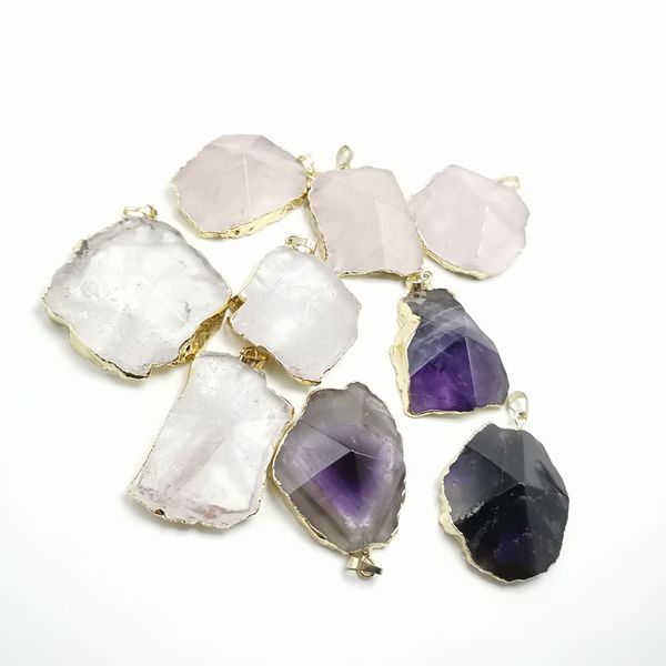 natural irregular cone white crystal pink crystal gold edge pendant 30-60mm punk wind pendant 1pcs, Bronze;silver
natural irregular cone white crystal pink crystal gold edge pendant 30-60mm punk wind pendant 1pcs, Bronze;silver