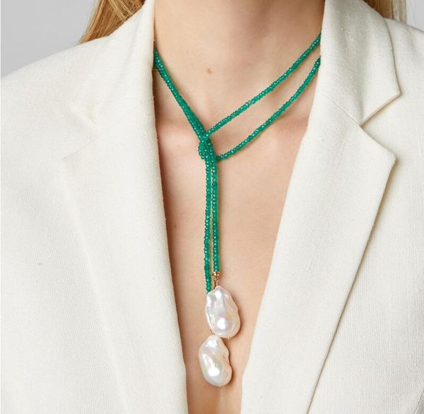 pendant necklaces 2021 boho women temperament long drop pendientes necklace baroque freshwater pearl green beads exquisite handmade choker j, Silver
pendant necklaces 2021 boho women temperament long drop pendientes necklace baroque freshwater pearl green beads exquisite handmade choker j, Silver