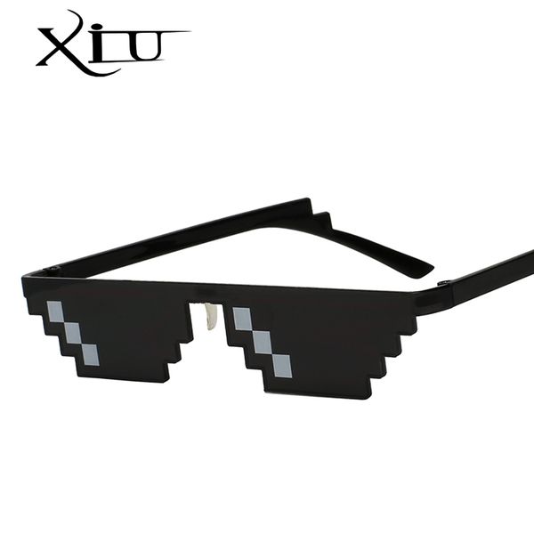 xiu unique vintage sunglasses men cool puls size 8bits pixel with nose pads sunglass, White;black 
xiu unique vintage sunglasses men cool puls size 8bits pixel with nose pads sunglass, White;black