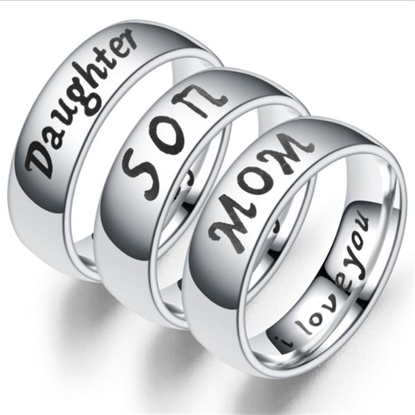 cluster rings fashion stainless steel letter daughter son mother family for women men wedding bands finger jewelry lover's gift, Golden;silver
cluster rings fashion stainless steel letter daughter son mother family for women men wedding bands finger jewelry lover's gift, Golden;silver