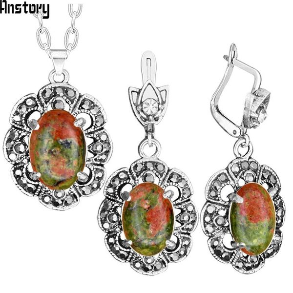 natural green unakite jewelry set rhinestone vintage look necklace earrings fashion jewelry for women 426, Silver
natural green unakite jewelry set rhinestone vintage look necklace earrings fashion jewelry for women 426, Silver