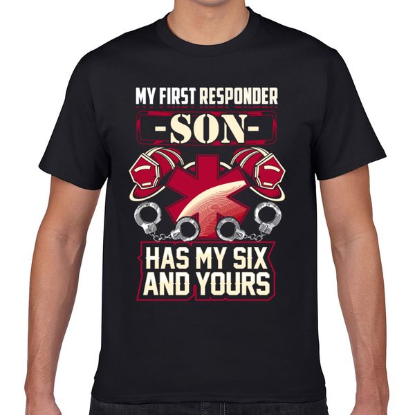 t shirt men first responder son casual black geek print male tshirt xxxl