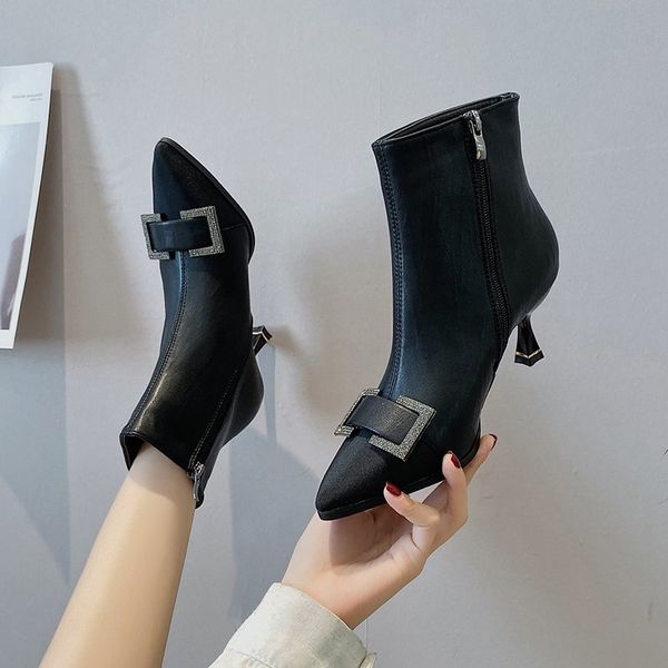 woman flat boots mid-calf booties women shoes round toe boots-women zipper low short mid calf autumn 2020 high heel pointy, Black
woman flat boots mid-calf booties women shoes round toe boots-women zipper low short mid calf autumn 2020 high heel pointy, Black