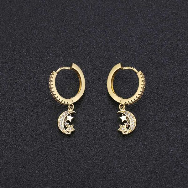 trendy cz crystal hoop earrings new moon star korean earrings for women fashion jewelry wedding gift 2020 aretes de mujer, Silver
trendy cz crystal hoop earrings new moon star korean earrings for women fashion jewelry wedding gift 2020 aretes de mujer, Silver