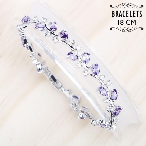 silver 925 jewelry bracelet for women 18cm purple white cubic zircon bracelets gift box, Black
silver 925 jewelry bracelet for women 18cm purple white cubic zircon bracelets gift box, Black